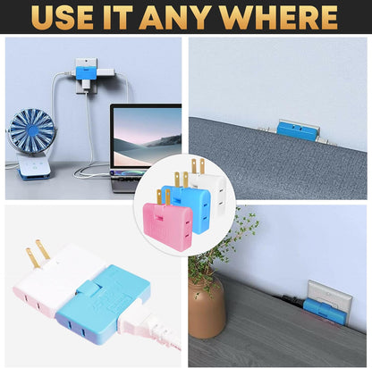 3 Way Flat Wall Outlet Extender