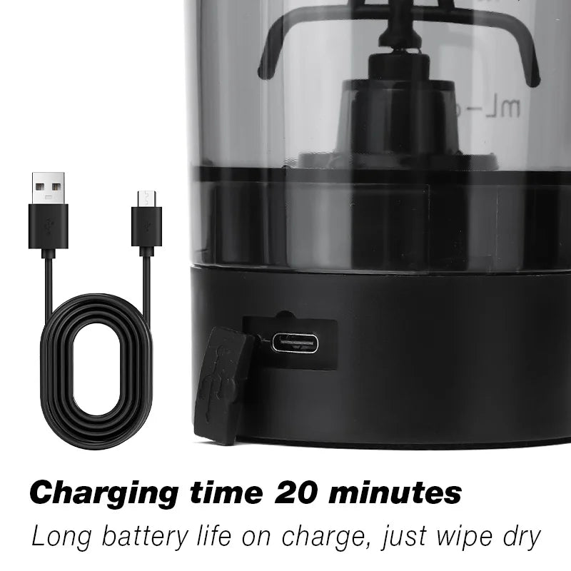 Premium Electric Protein Shaker Bottle, 600ml/20 oz Vortex Portable Mixer Cup/USB Rechargeable Shaker Cups for Protein Shakes office/gym